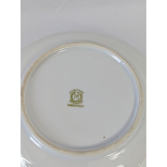 Vtg Art Deco Noritake 5.5" Handled Lemon Dish Nappy Plate. Orange luster. Blkzig - Picture 3 of 3